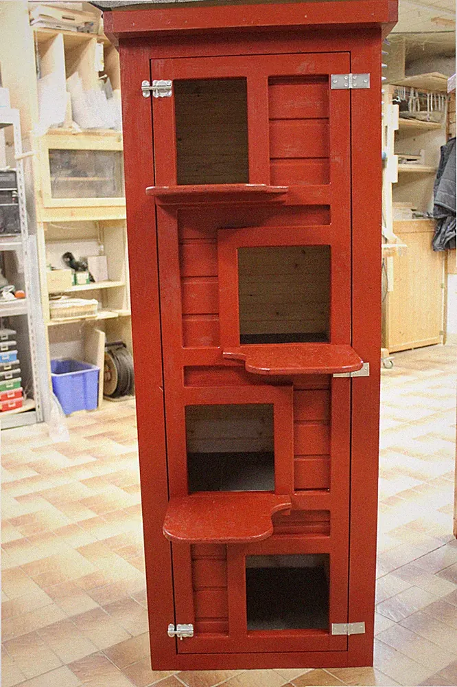 Katzenhaus Katzenturm Katzenhöhle Kratzbaum massiv Holz " Lilly 2 "