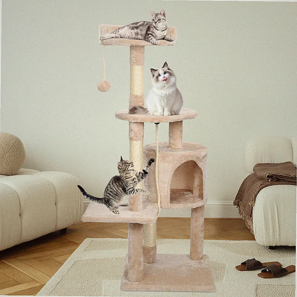 Katzenkratzbaum 112 cm Kratzbaum Spielbaum Mittel Katzen Stabil Kletterbaum XXL