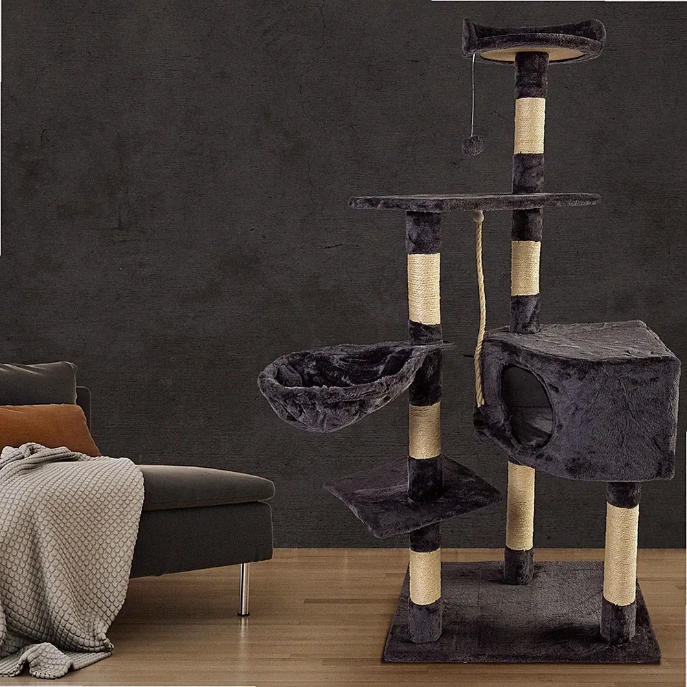 Katzenkratzbaum 141cm Kratzbaum Kletterbaum Spielbaum Sisal -- Piacenza -- von z