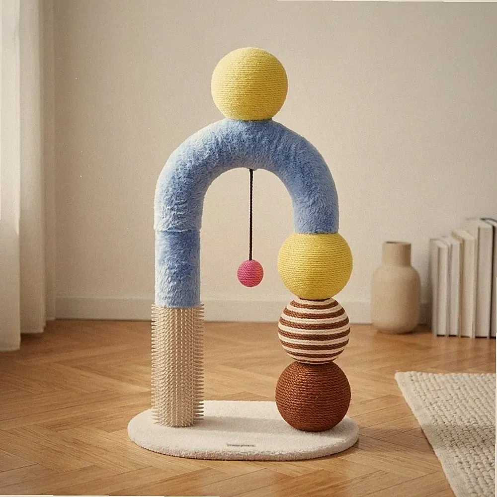 Katzenkratzbaum 70 cm hoch Kratzsäule Hängeball