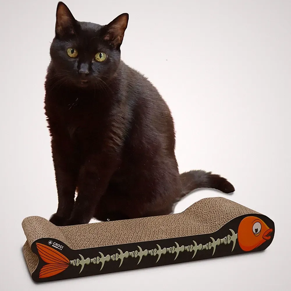Katzenkratzbaum aus Pappe, 2 wendbare Schichten, mit rutschfesten Füßen, ink...