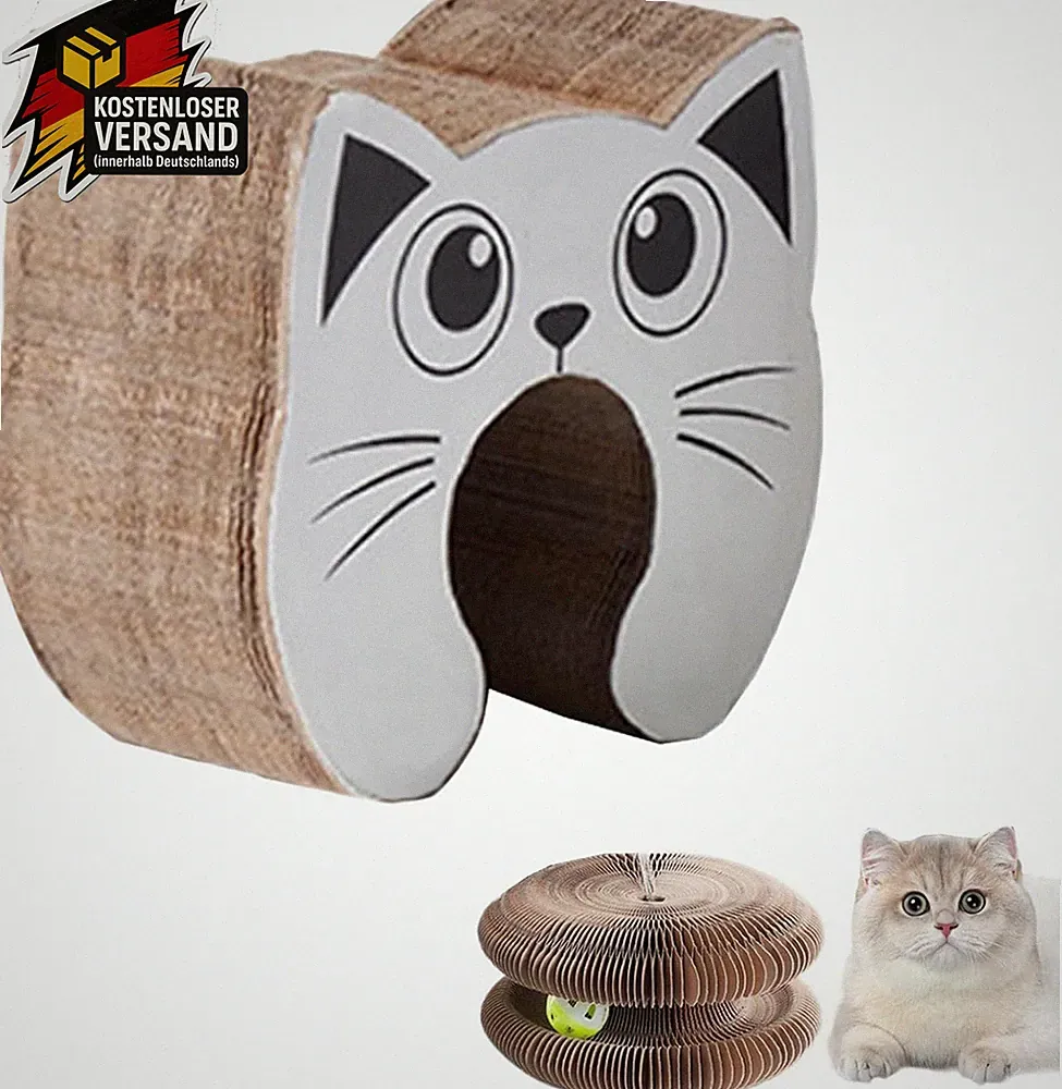Katzenkratzbaum aus Wellpappe für Kratzspaß Spielzeug für Stubentiger
