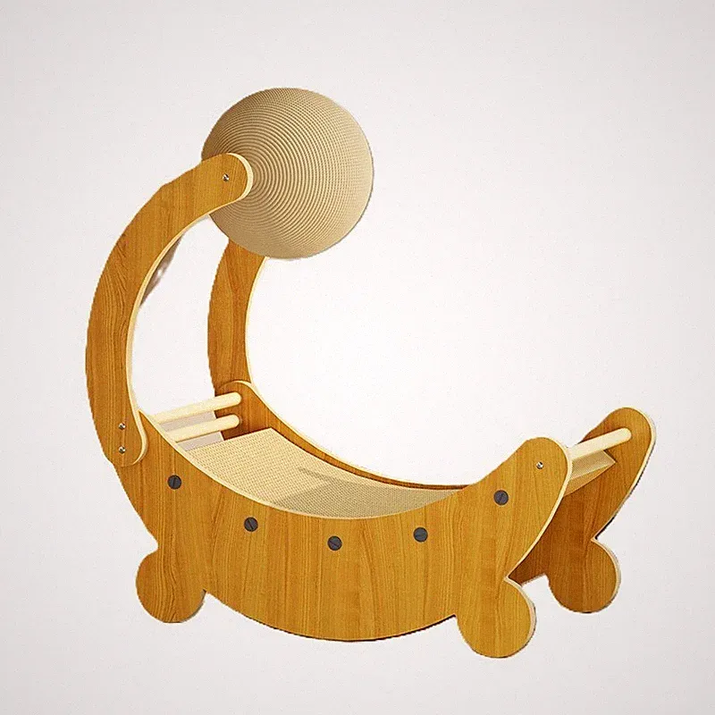 Katzenkratzbaum Design Holz Modern Katzenmöbel Multifunktionales Katzenbett