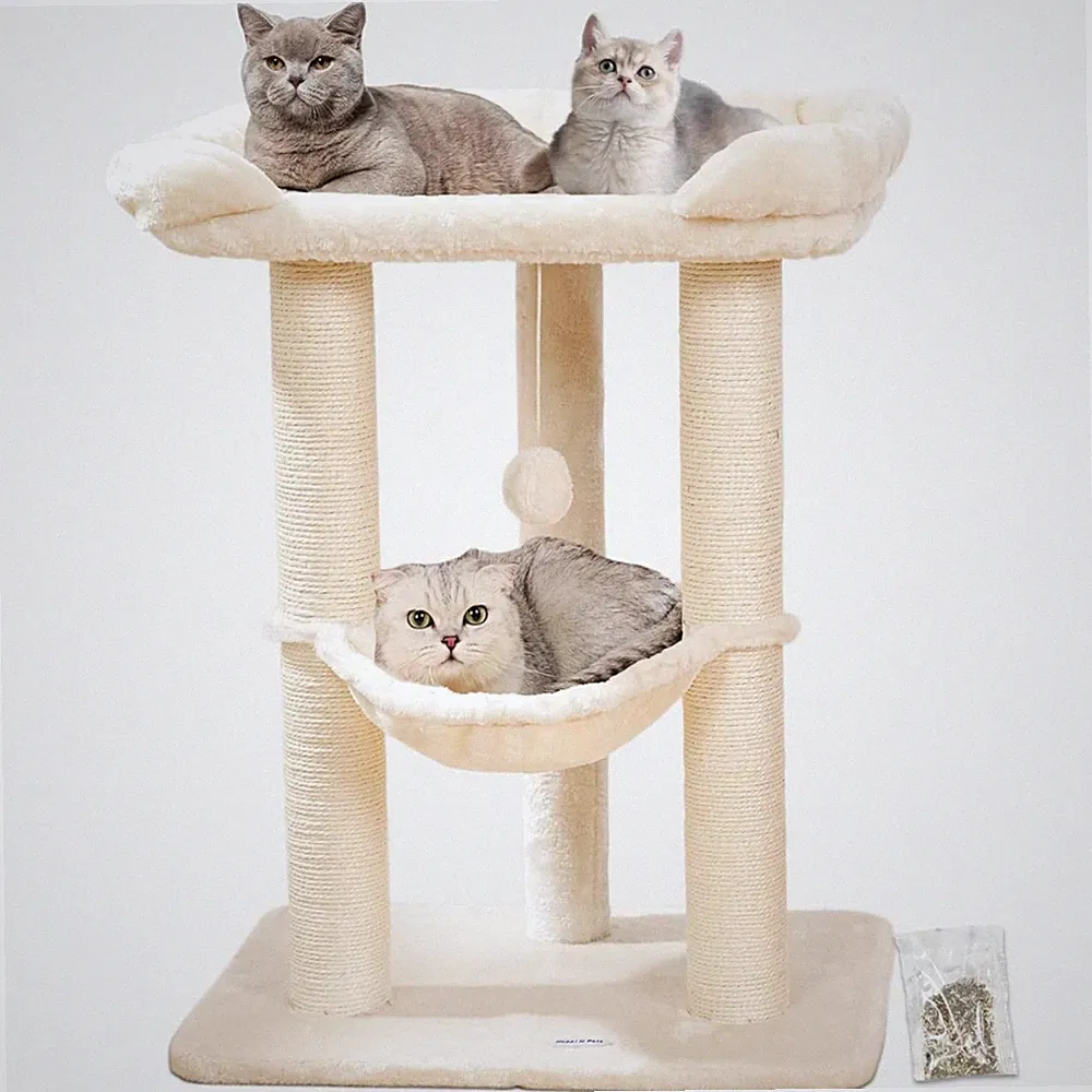 Katzenkratzbaum groß Kratzstämme Sisal Liege Hängematte Schlafplatz