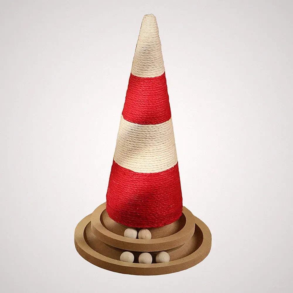 Katzenkratzbaum, Haustierspielzeug mit interaktivem Ball, stabiler