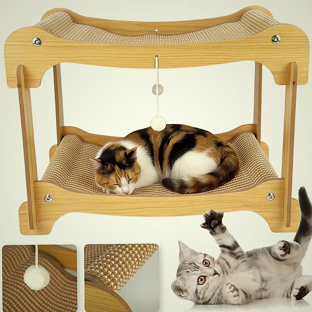 Katzenkratzbaum Katzenbaum Kletterbaum Kratzmöbel Katzenkratzbrett mit Spielball