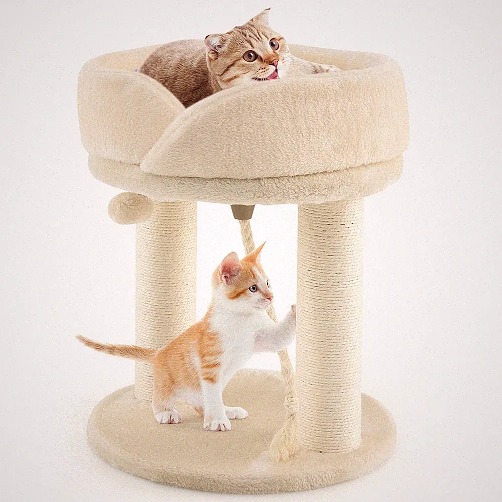 Katzenkratzbaum Katzenbaum mit Abnehmbarem Katzenhaus Kletterbaum Sisal-Säule
