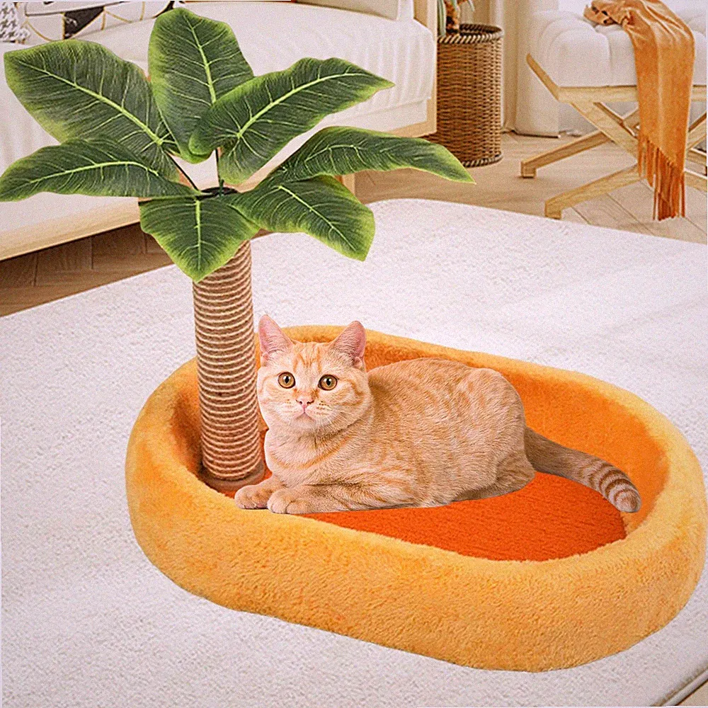 Katzenkratzbaum, Kratzbaum, Katzenbett für Hauskatzen, Schlafen, Spielen