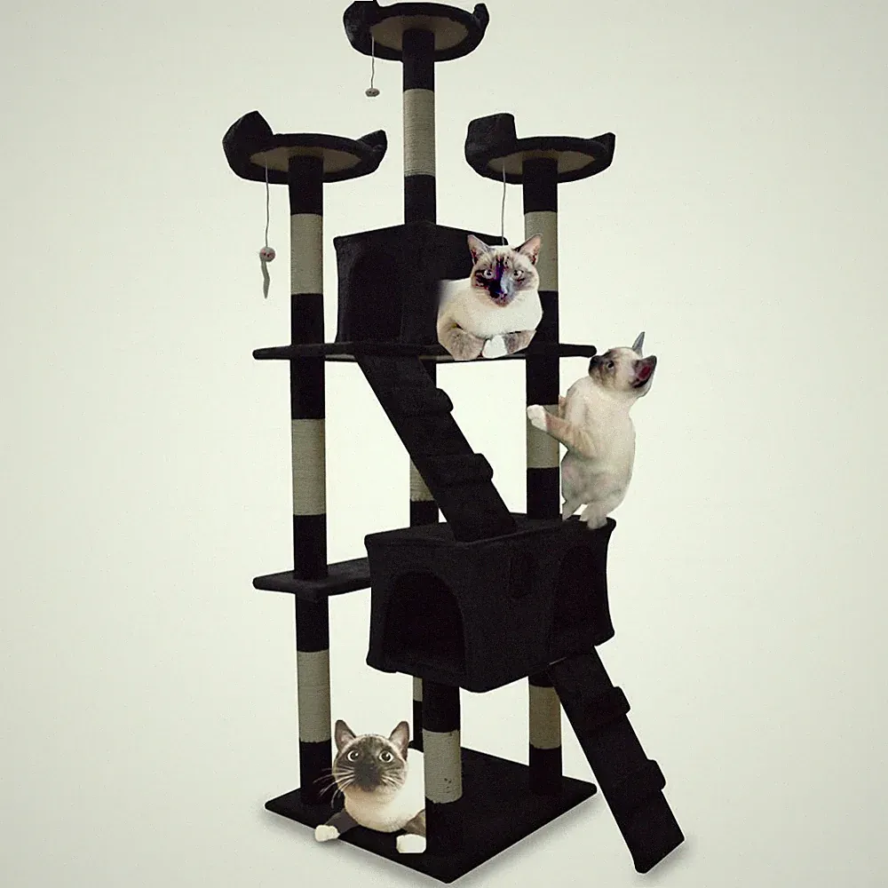 Katzenkratzbaum Kratzbaum Katzenturm Katzenbaum XL Schwarz BITUXX