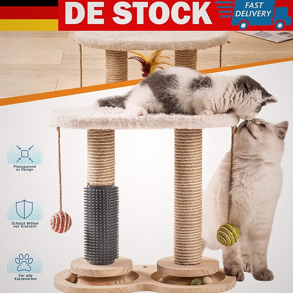 Katzenkratzbaum Kratzbaum Klein Sisal Kratzbrett Gemütlicher für Indoor-Katzen