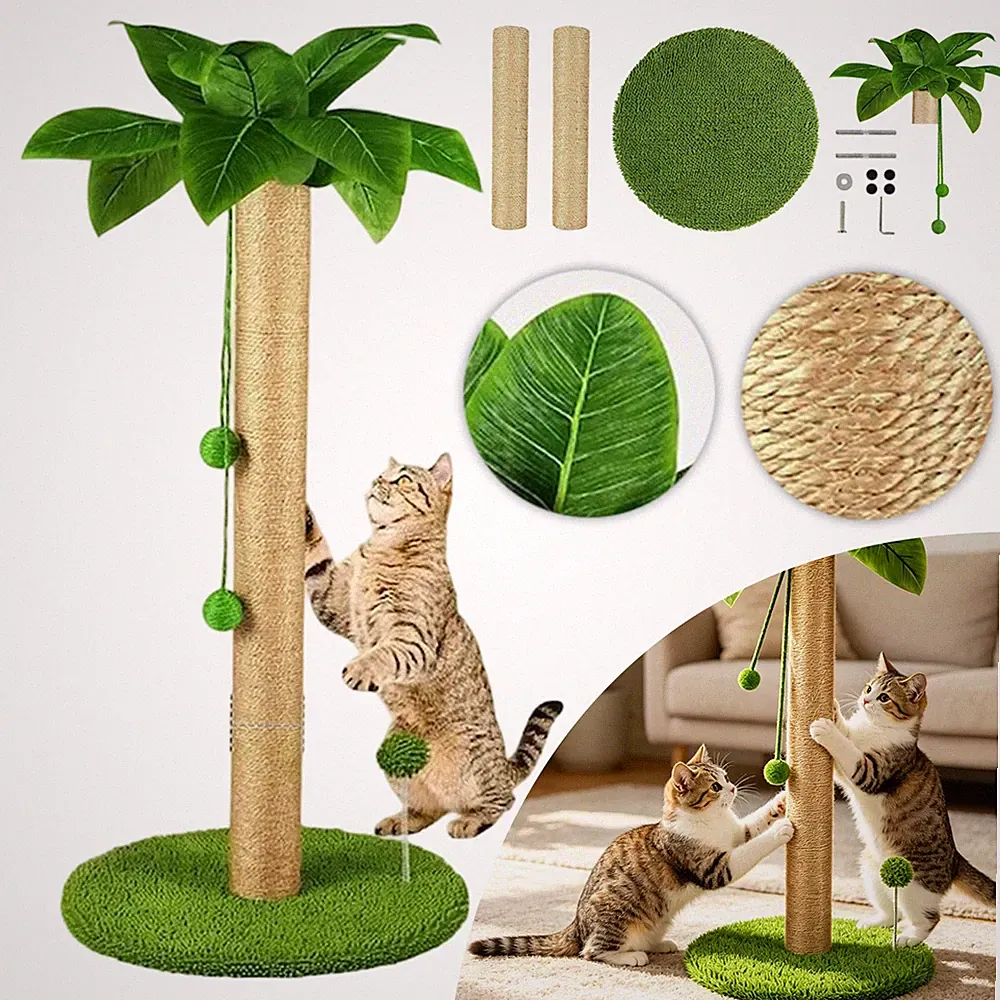 Katzenkratzbaum Kratzbrett Kratzsäule Stabil Robust Waschbar Für Wohnungskatzen
