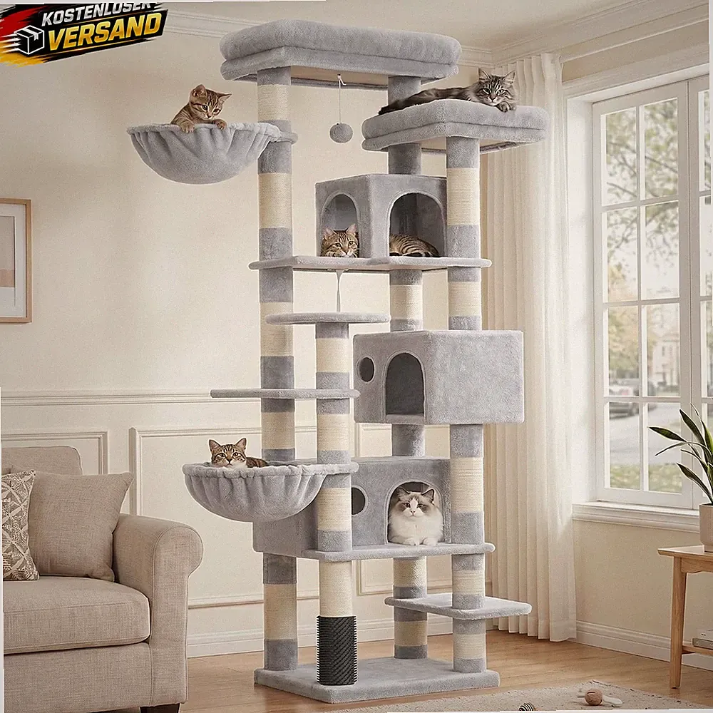Katzenkratzbaum mehrstöckig mit Höhlen Plattformen Sisal kratzbaum groß]
