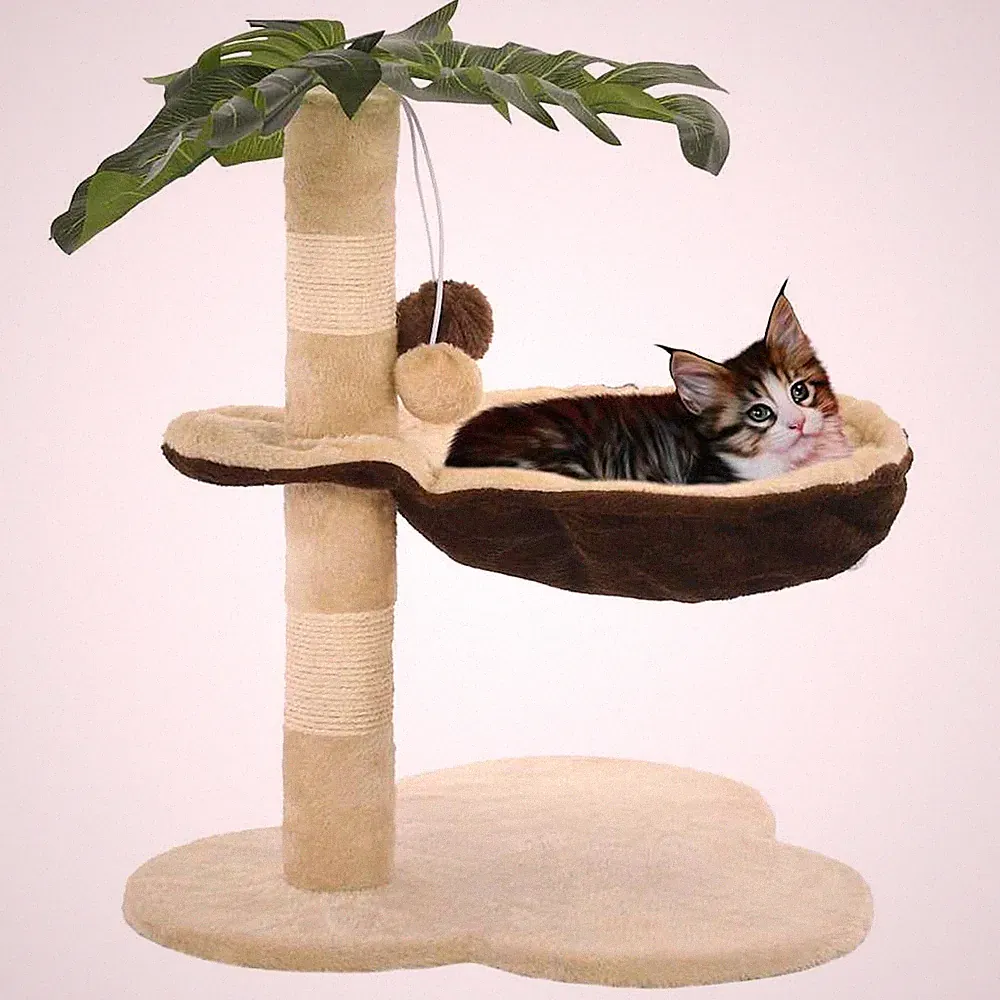 Katzenkratzbaum Sisal 50cm Beige Braun Kratzbaum Katzenbaum Kletterbaum vidaXL