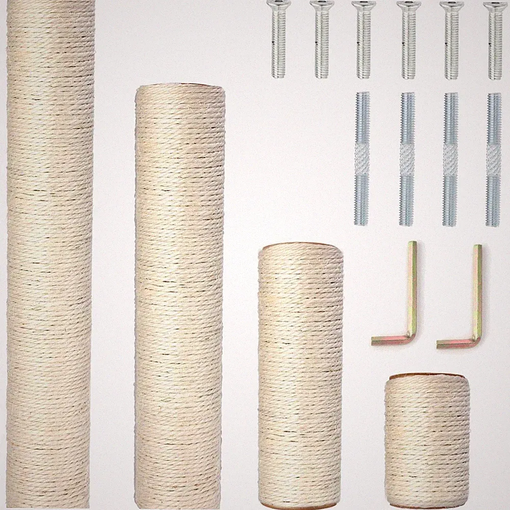Katzenkratzbaum Sisal Ersatzkratzstangen Sets 4 Stück naturweiß Zubehör