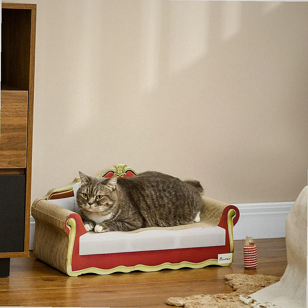Katzenkratzbrett, Wellpappe Katzenkratzer Lounge Sofa mit Katzenminze