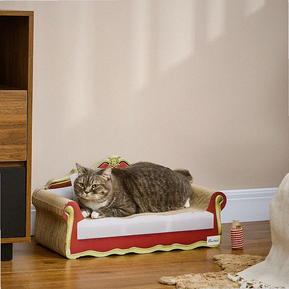 Katzenkratzbrett, Wellpappe Katzenkratzer Lounge Sofa mit Katzenminze
