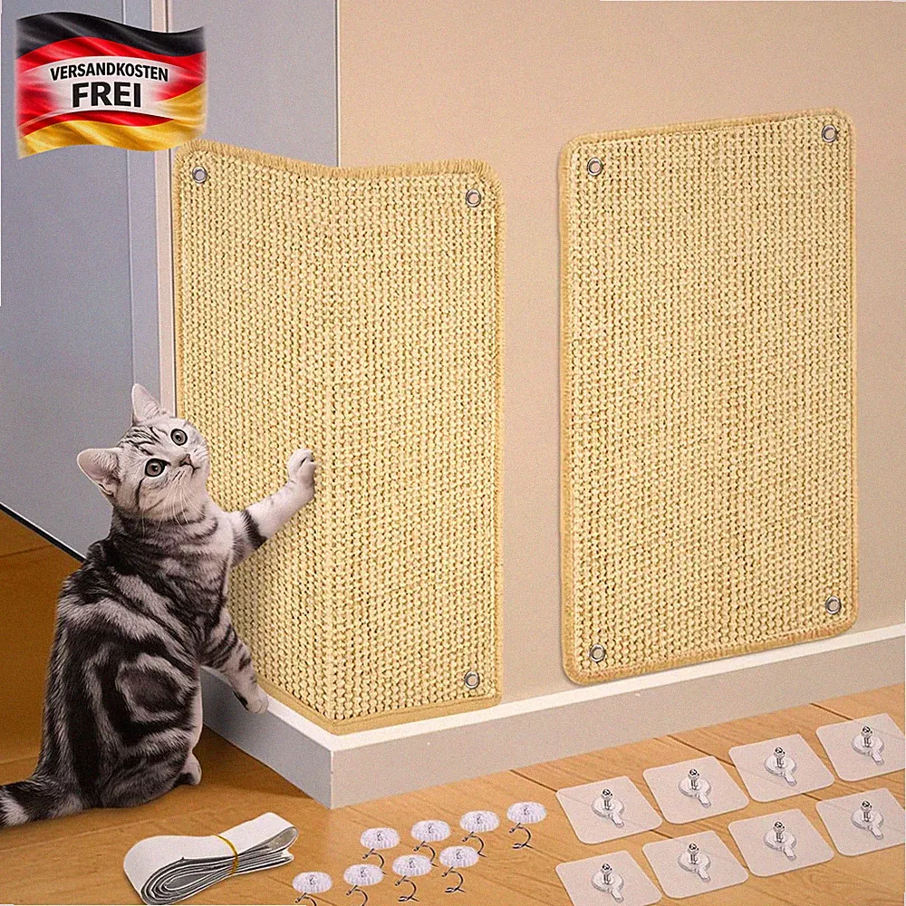 Katzenkratzmatte Sisal 2er Set Möbel- und Sofaschutz Kratzbaum Zubehör