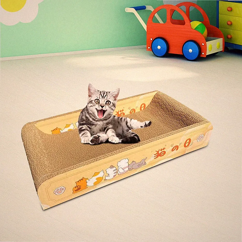 Katzenkratzunterlage Couch Bett Kratzbaum aus Wellpappe für Geschenkkatzen