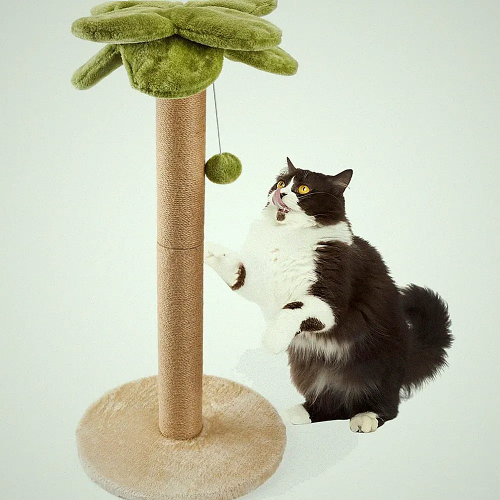 Katzenspielzeug Kratzbaum Sisal Kratzstamm 86cm mit Ball Kratzsäule für Innen