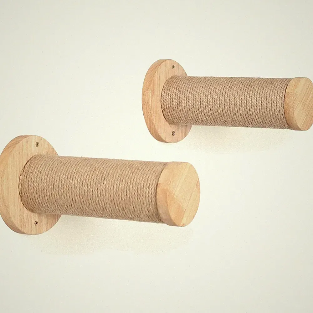Katzentreppe Wand Kletterregale 2er-Pack Holz Sisal Kratzbaum Innen