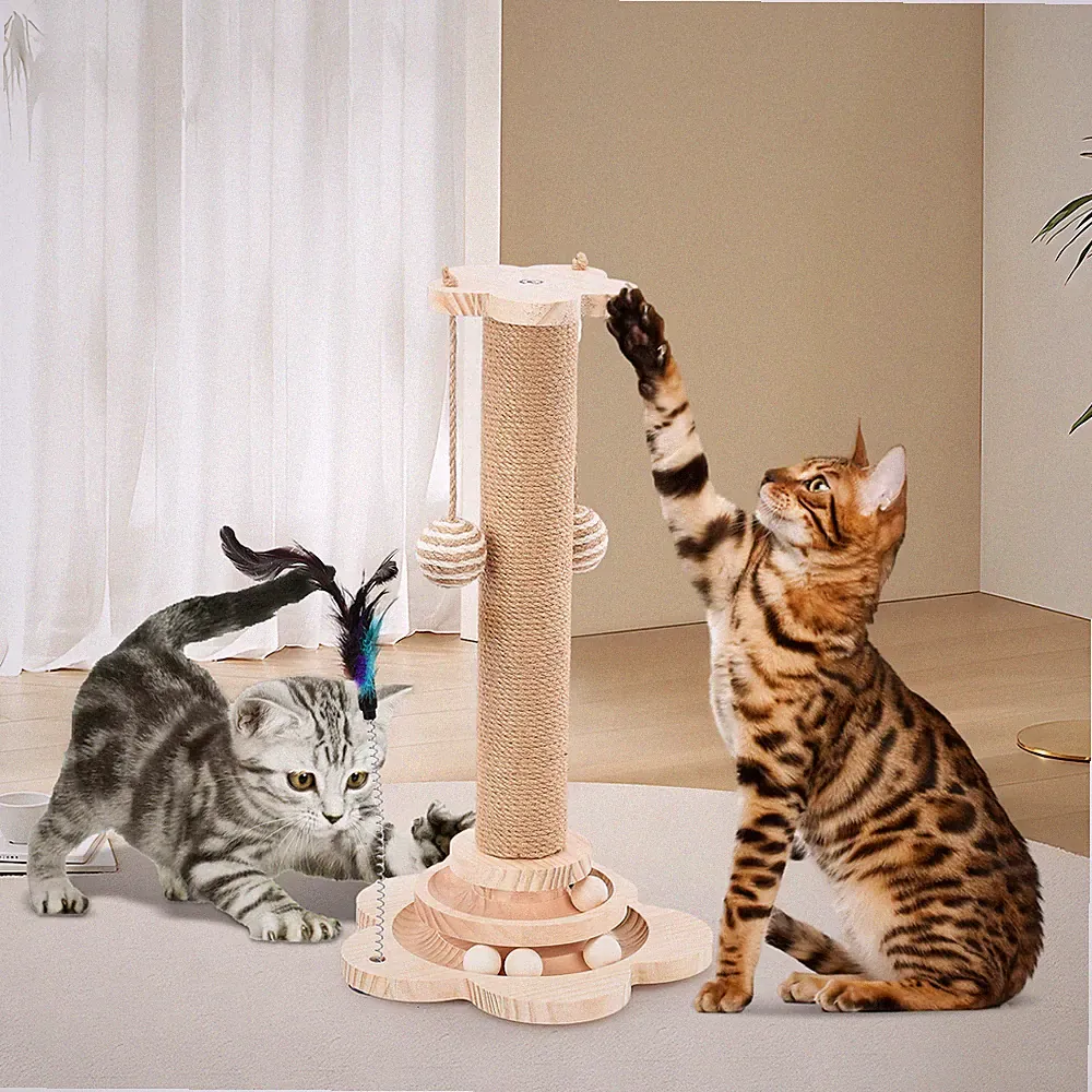 Klein Stabil Katzenkratzbaum Sisal Kratzbaum für Katzen Kletterbaum Katzenbaum
