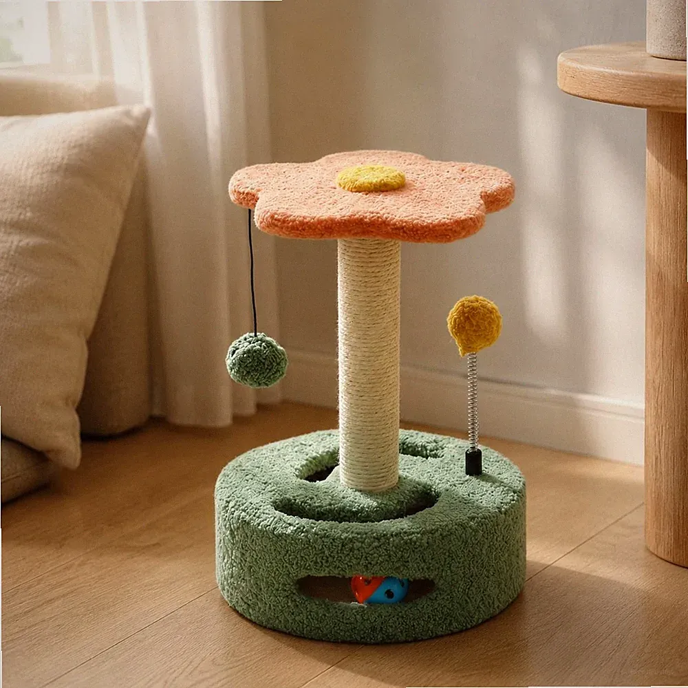 Kleiner Kratzbaum Sisal kleiner Katzen-Spielbaum platzsparend für Kätzchen