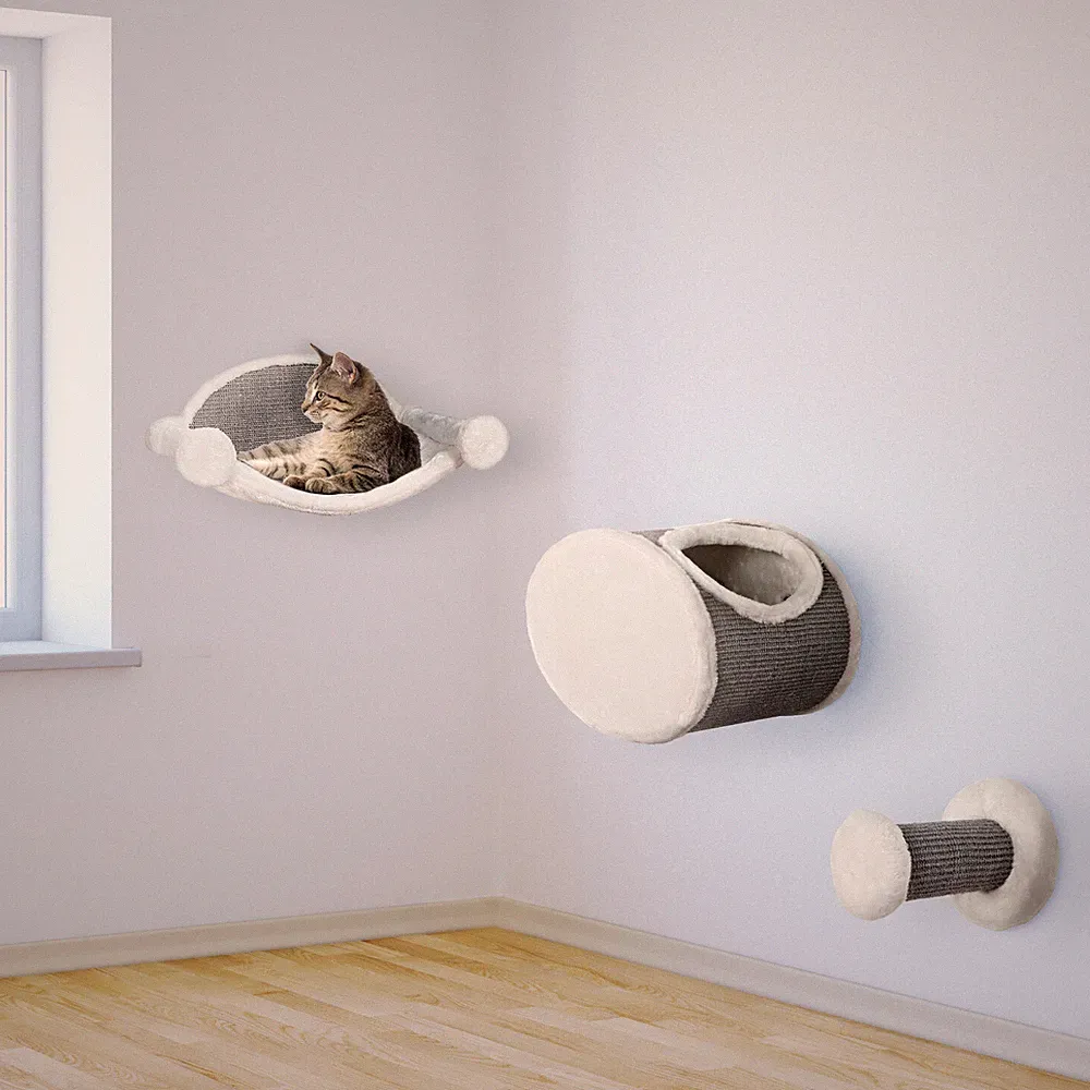Kletterwand Katze Wandkratzbaum Kratzbrett Hängematte Katzenhöhle Wand Kratzbaum