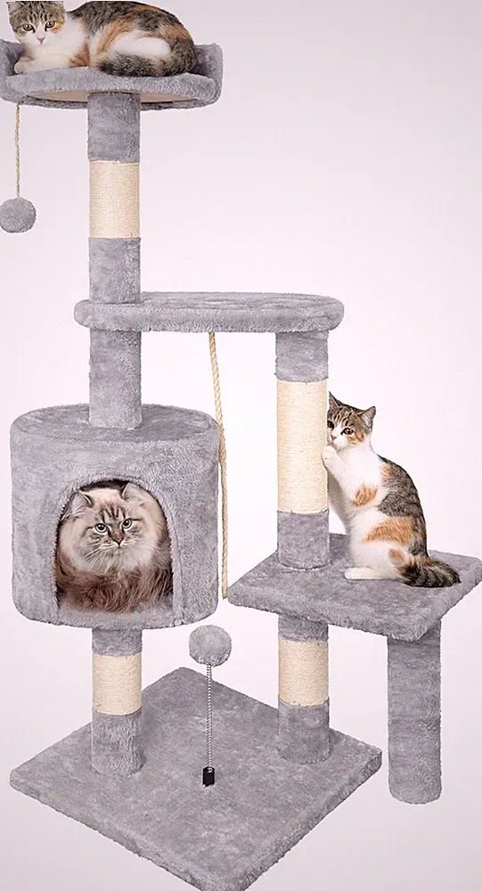 Kratzbaum, 112 cm Katzenkratzbaum für Katzen im Innenbereich, Katzenturm | mehrstufige St