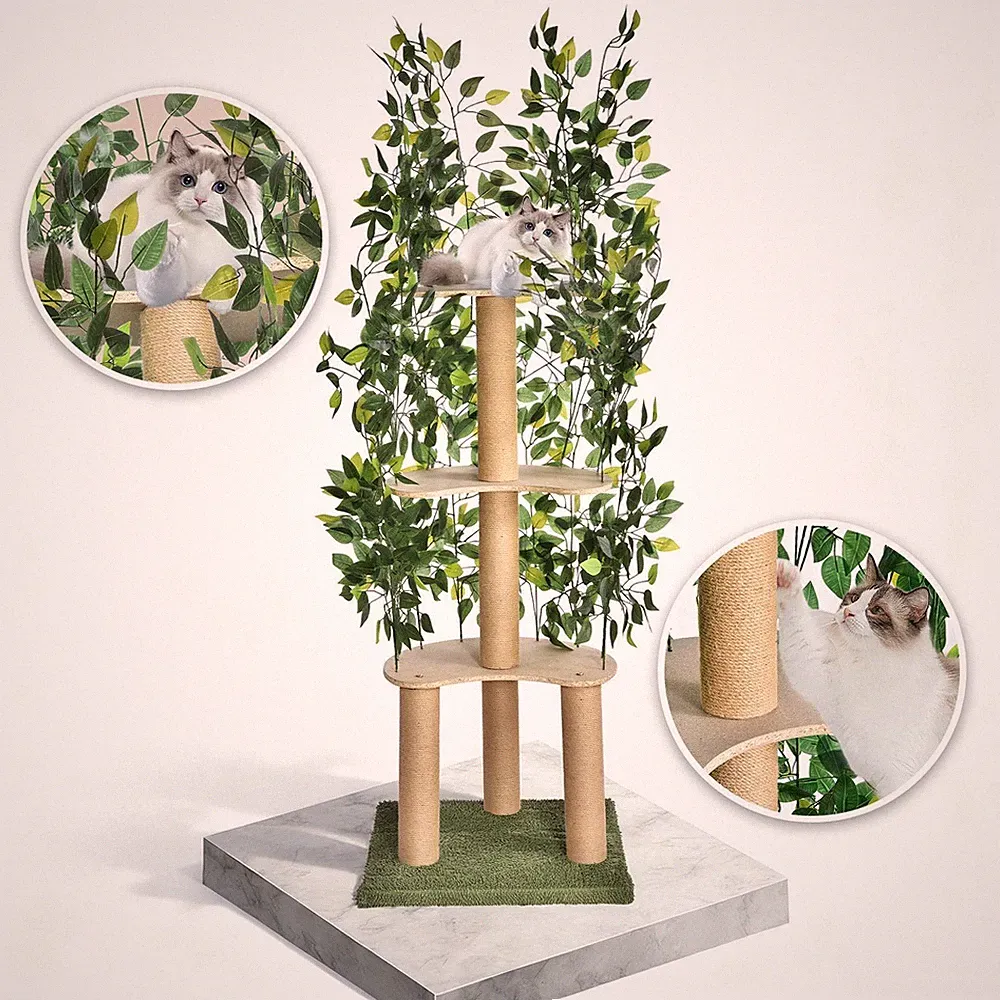 Kratzbaum 150 cm XXL Stabil Katzenkratzbaum Kletterbaum für Katzen
