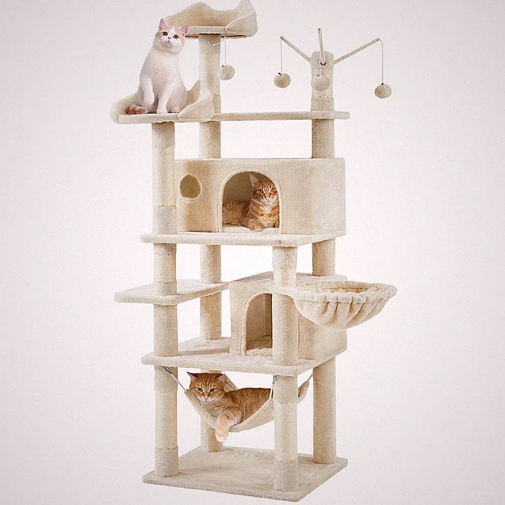 Kratzbaum 170 cm Katzenbaum XL Stabiler Katzenkratzbaum Kletterbaum für Katzen