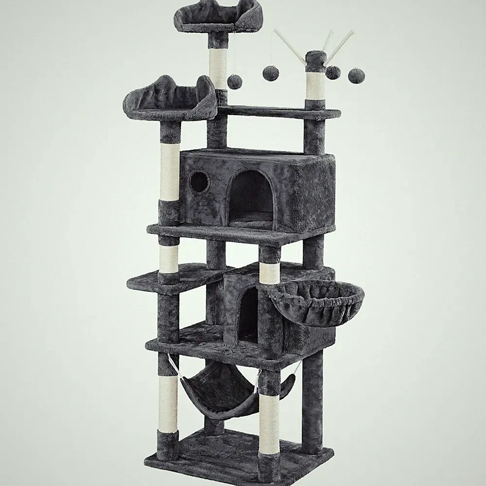 Kratzbaum 170 cm Katzenbaum XL Stabiler Katzenkratzbaum Kletterbaum für Katzen