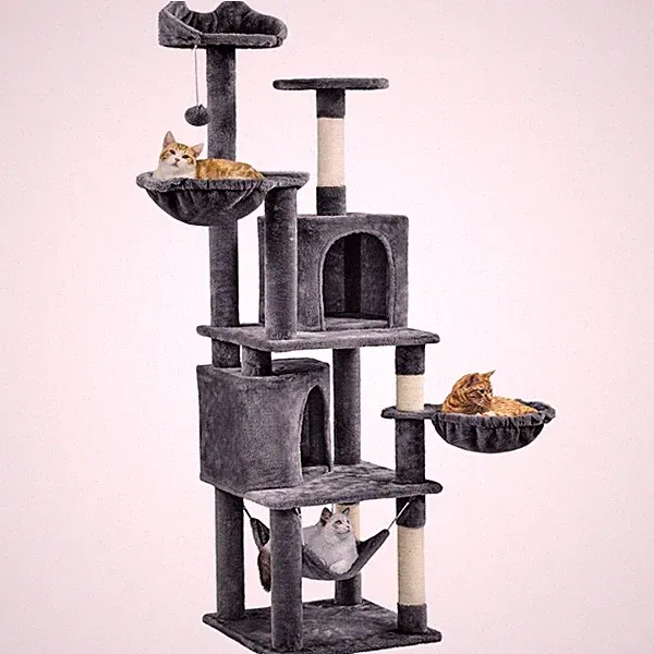Kratzbaum 175 cm XXL deckenhoch Stabil Katzenkratzbaum Kletterbaum für Katzen