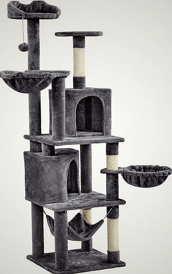 Kratzbaum 175 cm XXL deckenhoch Stabil Katzenkratzbaum Kletterbaum für Katzen2