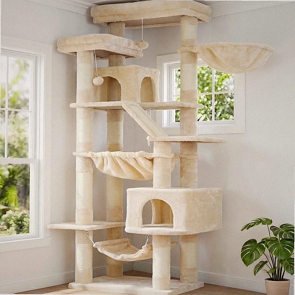 Kratzbaum, 180cm Katzenbaum für Wohnungskatzen, HCT034W