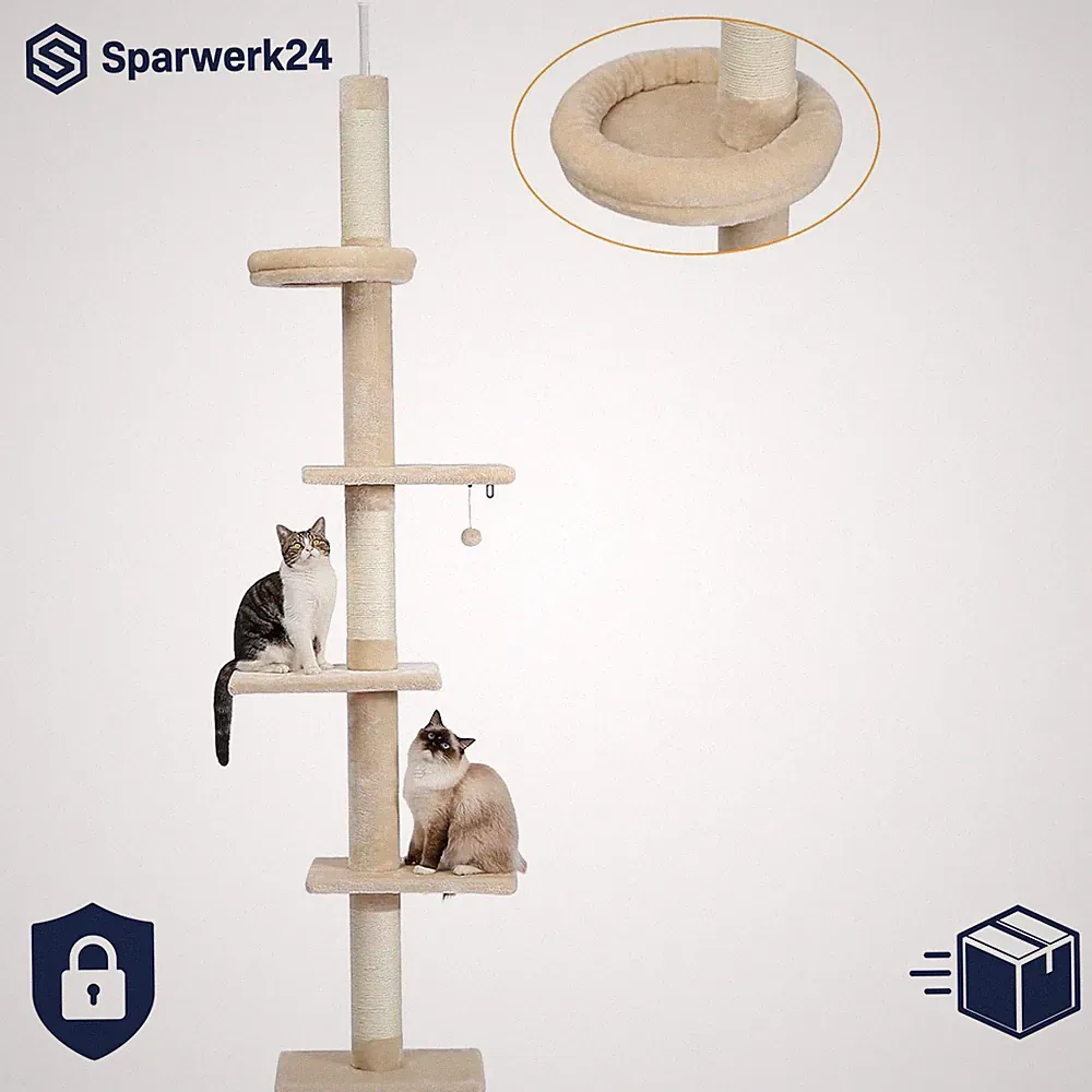 Beige Deckenspanner Kratzbaum