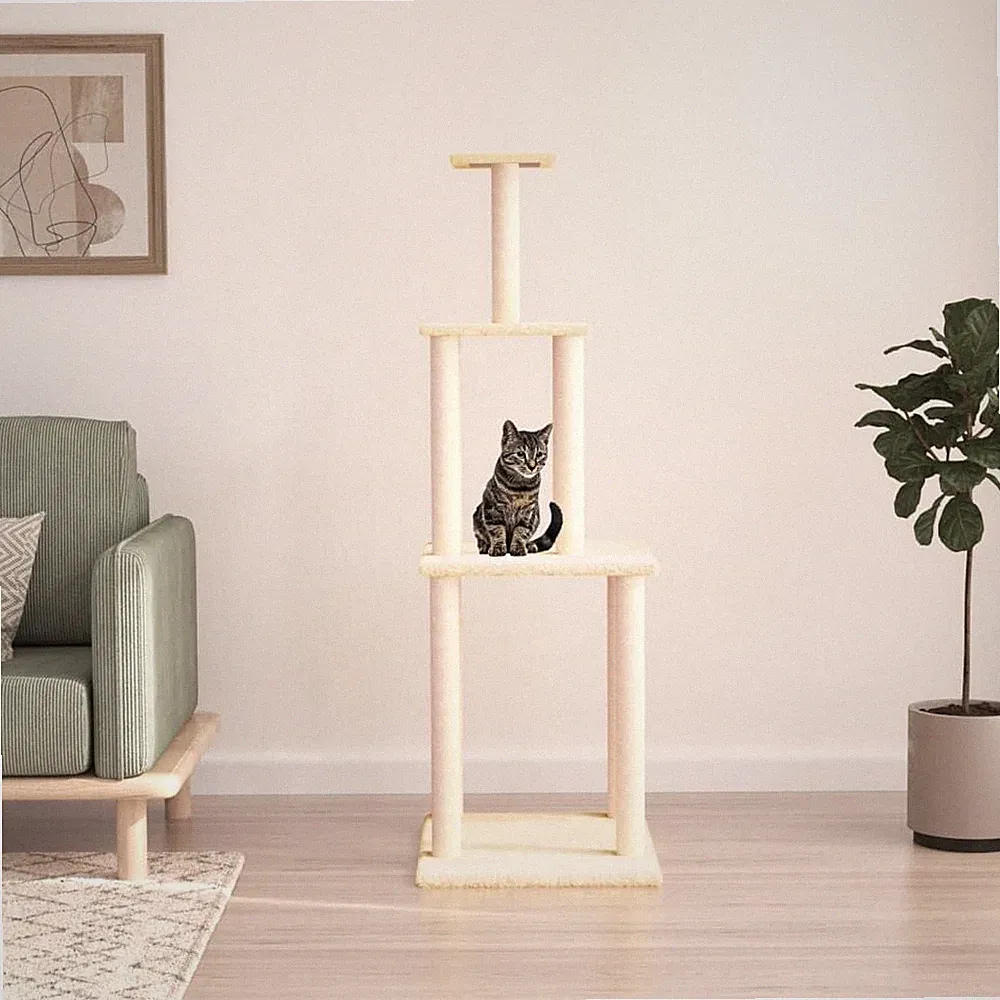 kratzbaum groß beige creme