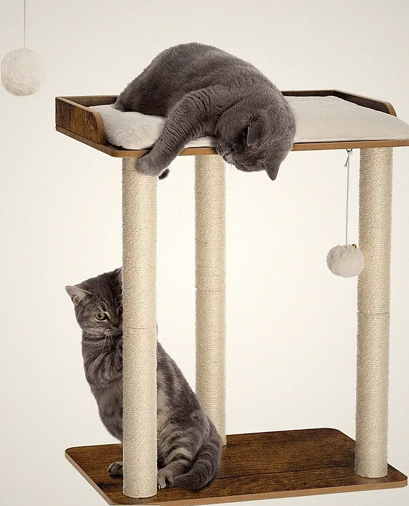 Kratzbaum 68 cm hoch für Katzen klein Katzenmöbel Katzenliege