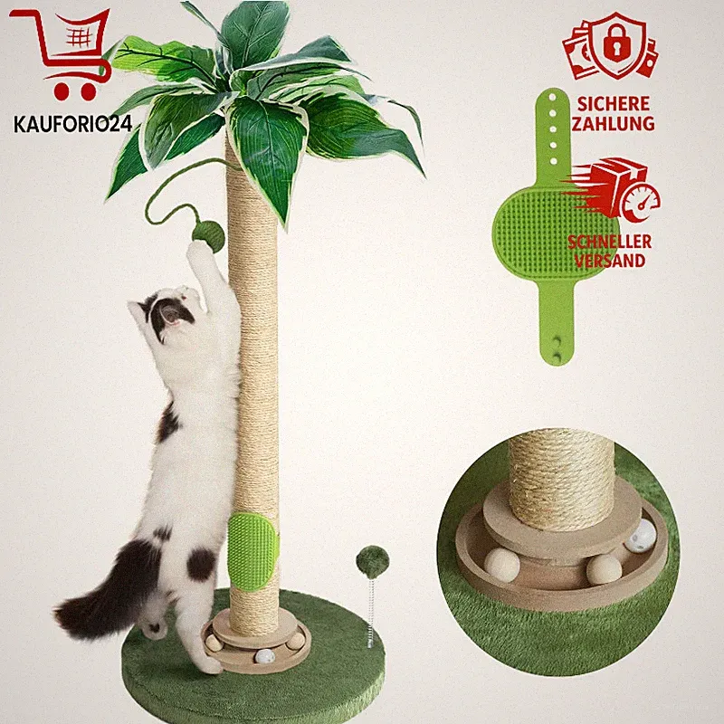 Kratzbaum 84cm für Katzen mit Spielzeug und Groomer Indoor Katzen