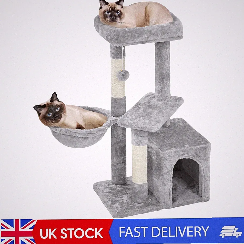 Kratzbaum 87cm kleiner Katzenturm Indoor Kätzchen Kletterturm mit Kratzbäumen