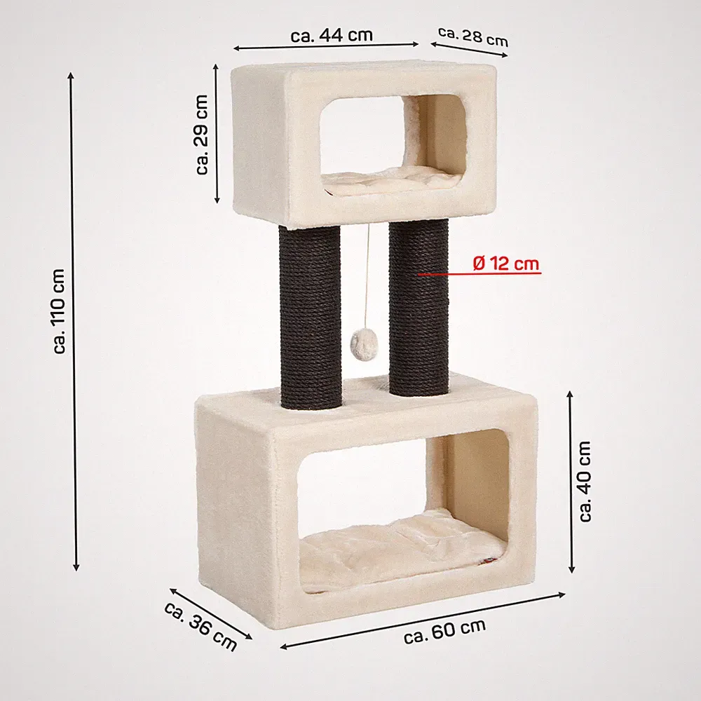 Kratzbaum Columbia Katzenbaum Kratzstamm ca. 60 x 36 x 110 cm beige