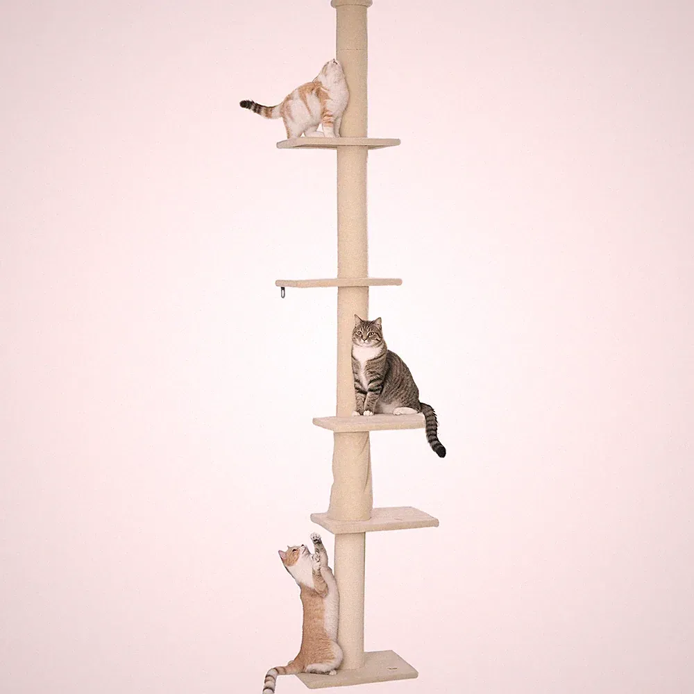 Kratzbaum Deckenhoch, Katzenbaum, 225-275 cm Katzenkratzbaum mit Kippschutz