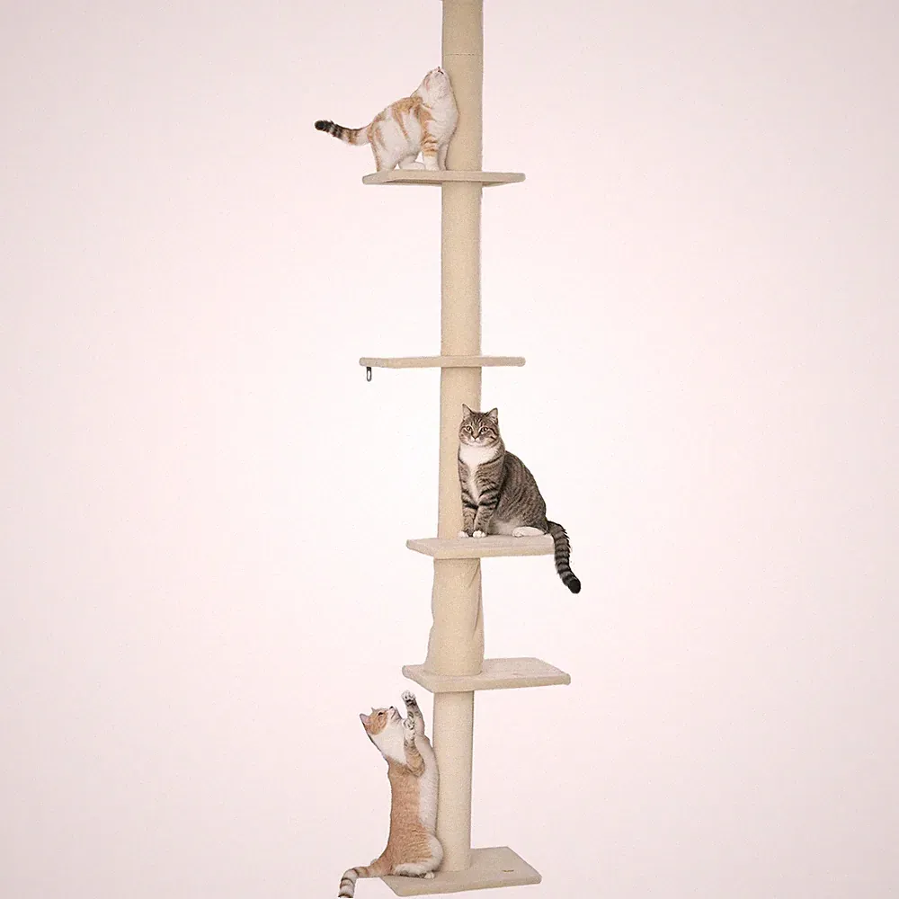 Kratzbaum Deckenhoch, Katzenbaum, 225-275 cm Katzenkratzbaum mit Kippschutz