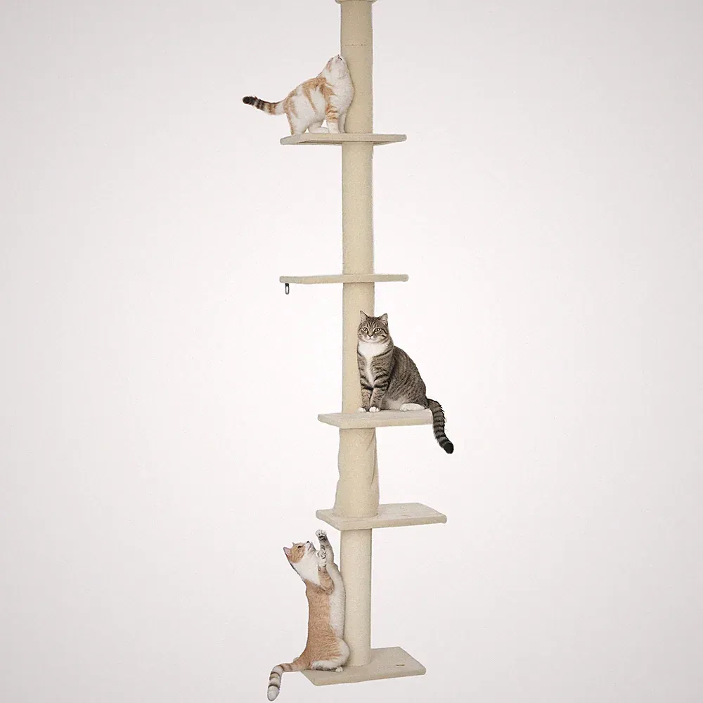 Kratzbaum Deckenhoch, Katzenbaum, 225-275 cm Katzenkratzbaum mit Kippschutz