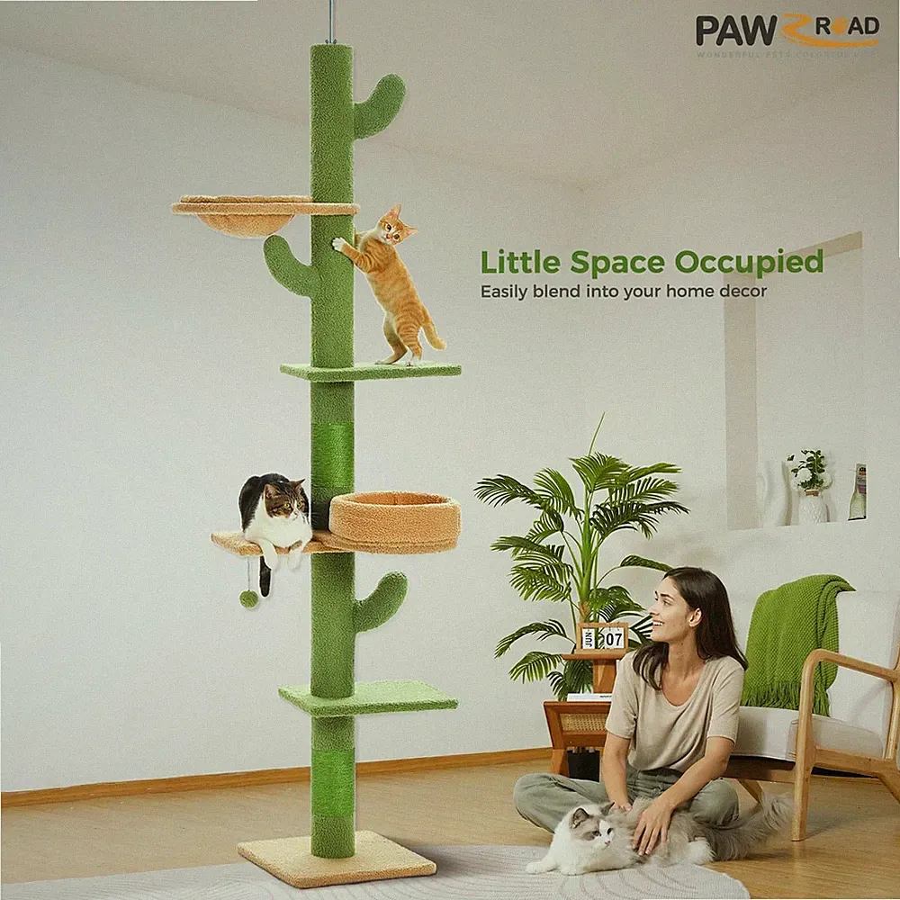 Kratzbaum Deckenhoch Katzenbaum Sisal Kletterbaum Katzenkratzbaum XL 205-255 cm