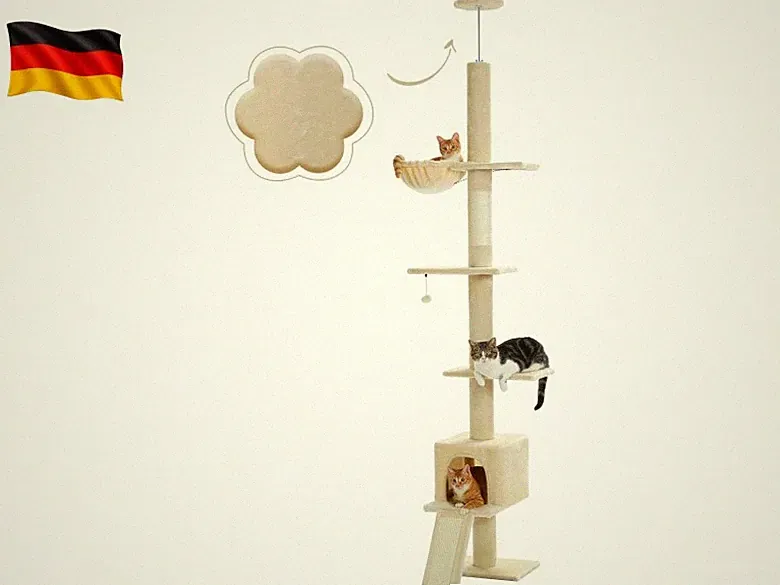 Kratzbaum deckenhoch, Katzenbaum vom Boden bis zur Decke verstellbar
