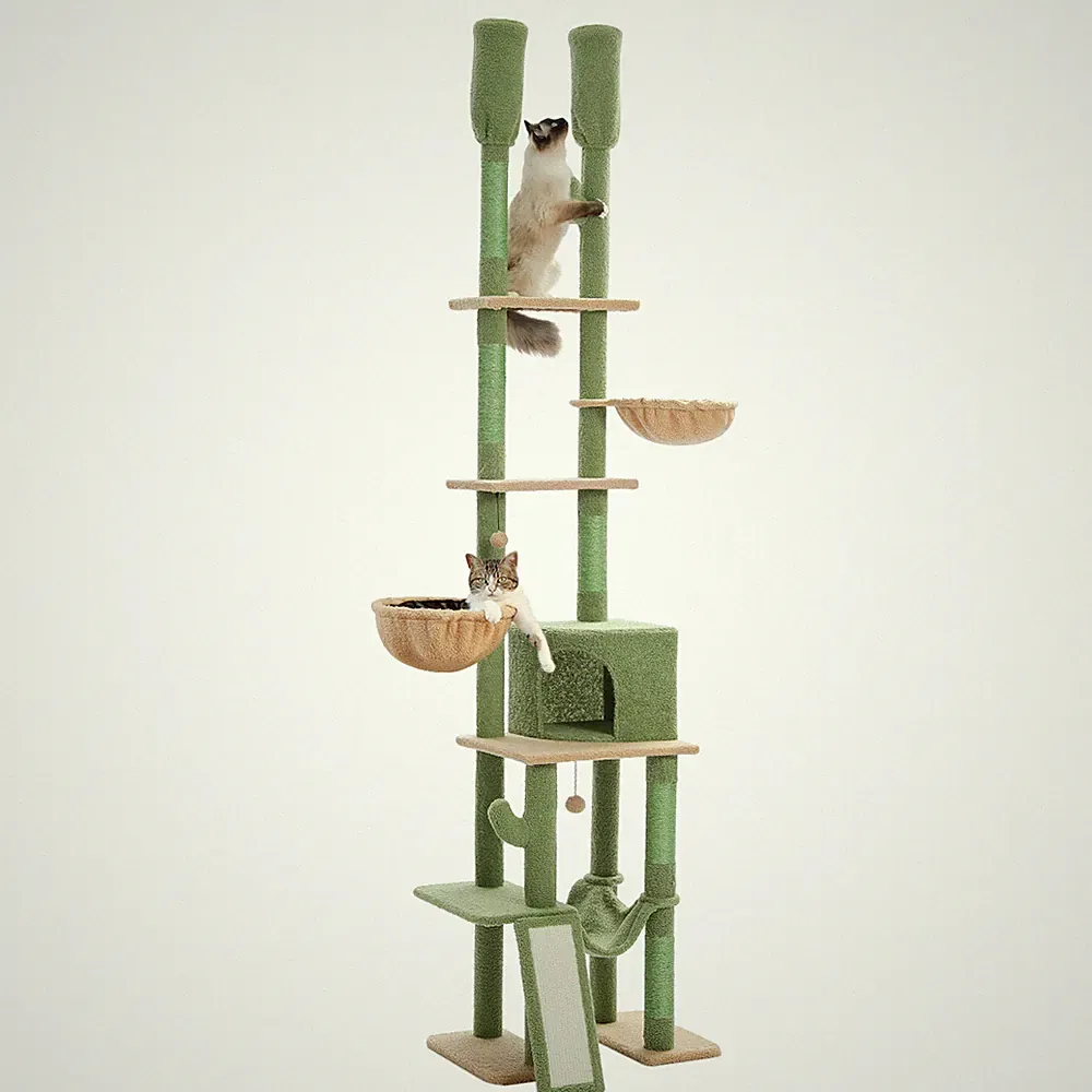 Kratzbaum Deckenhoch Kletterbaum Stabil Katzenbaum Kaktus Katzenkratzbaum Sisal