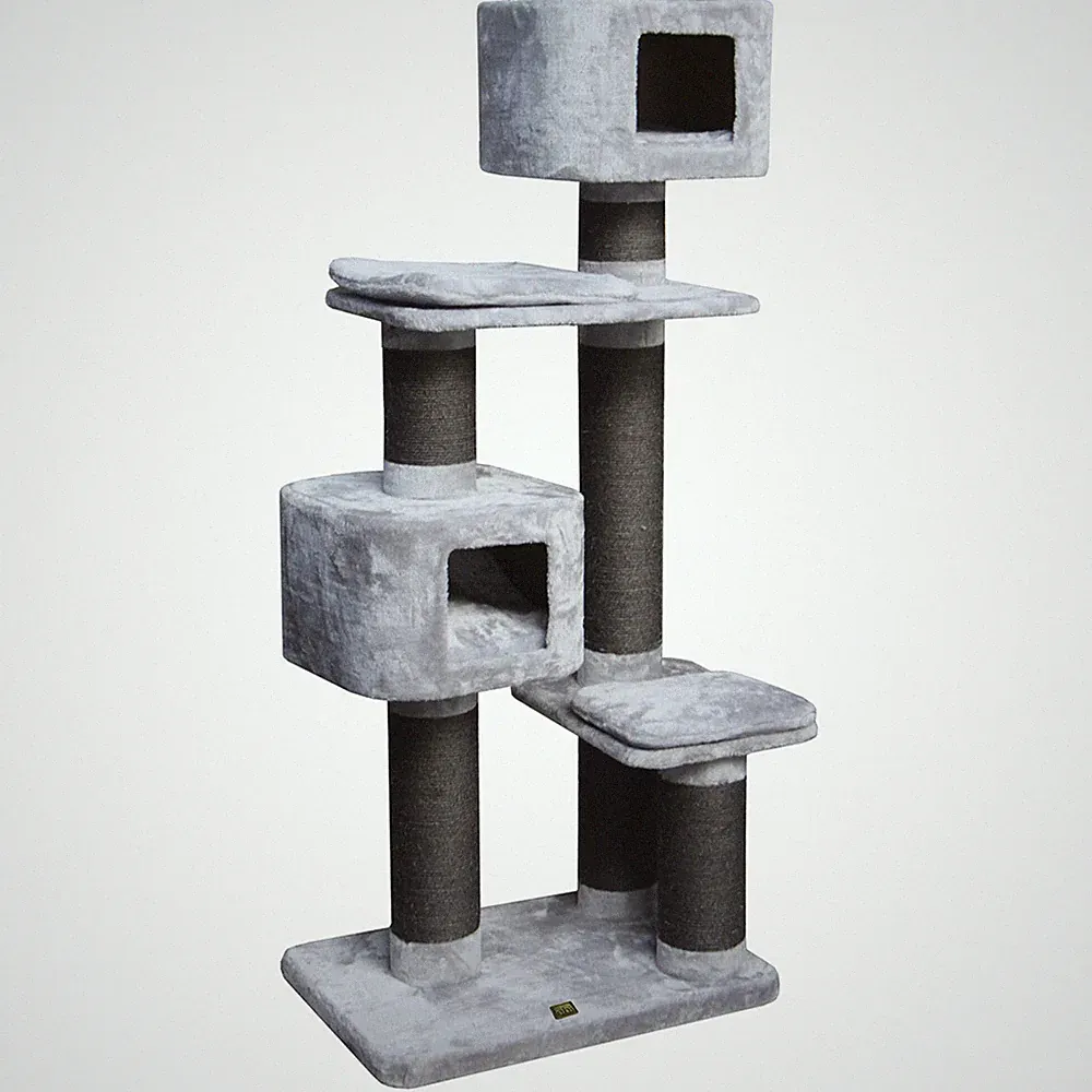Kratzbaum Europet Bernina Catrock Western Inn grau 70x50x160 cm Katzenmöbel