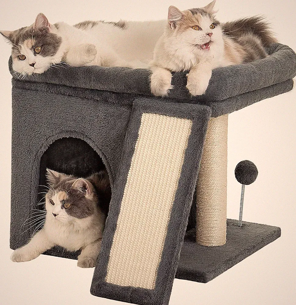 Kratzbaum Für Große Katzen Stabil, Katzenbaum Mit Groß Liegefläche(51X41Cm), 2 T