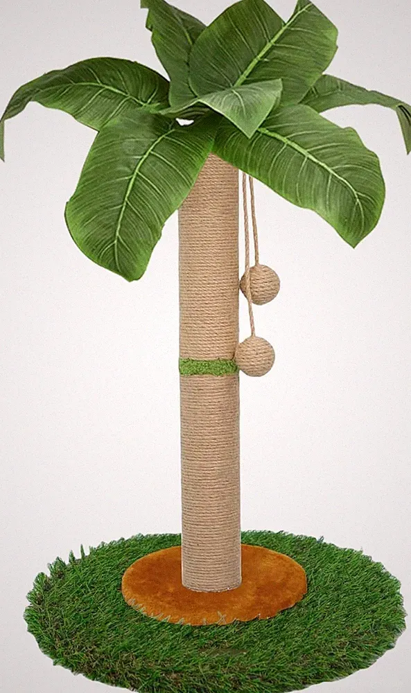 Kratzbaum für Katzen 60 cm Hoch Sisalseil Palmen-Kratzbaum mit Ball Innenbereich