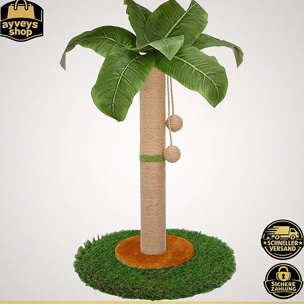 Kratzbaum für Katzen 60 cm Hoch Sisalseil Palmen-Kratzbaum mit Hängematte
